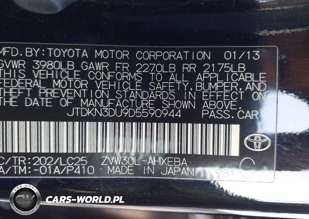 2013 Toyota Prius Three Se VIN:JTDKN3DU9D5590944 - 9