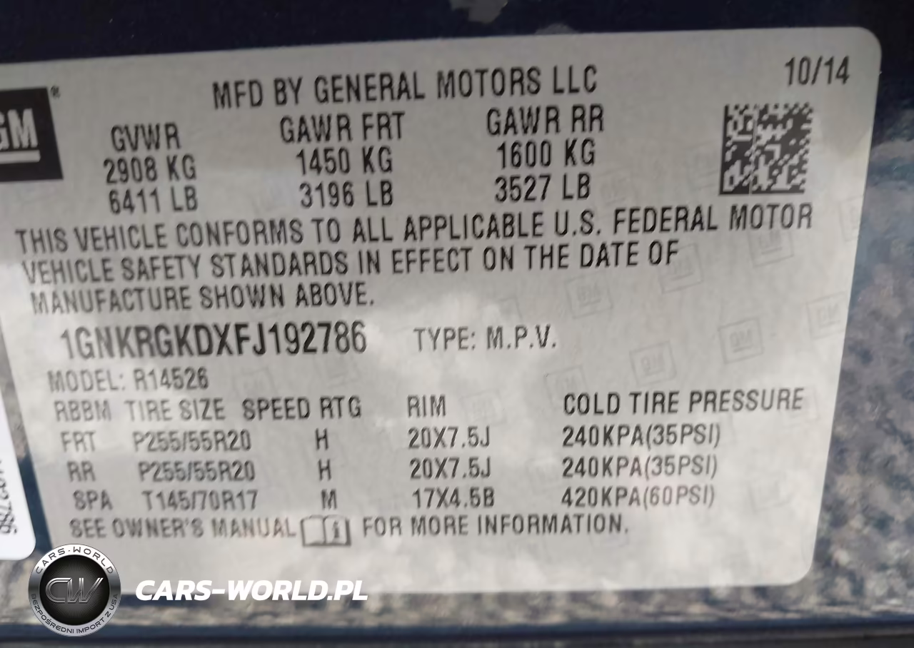 2015 Chevrolet Traverse 1Lt VIN:1GNKRGKDXFJ192786 - 9