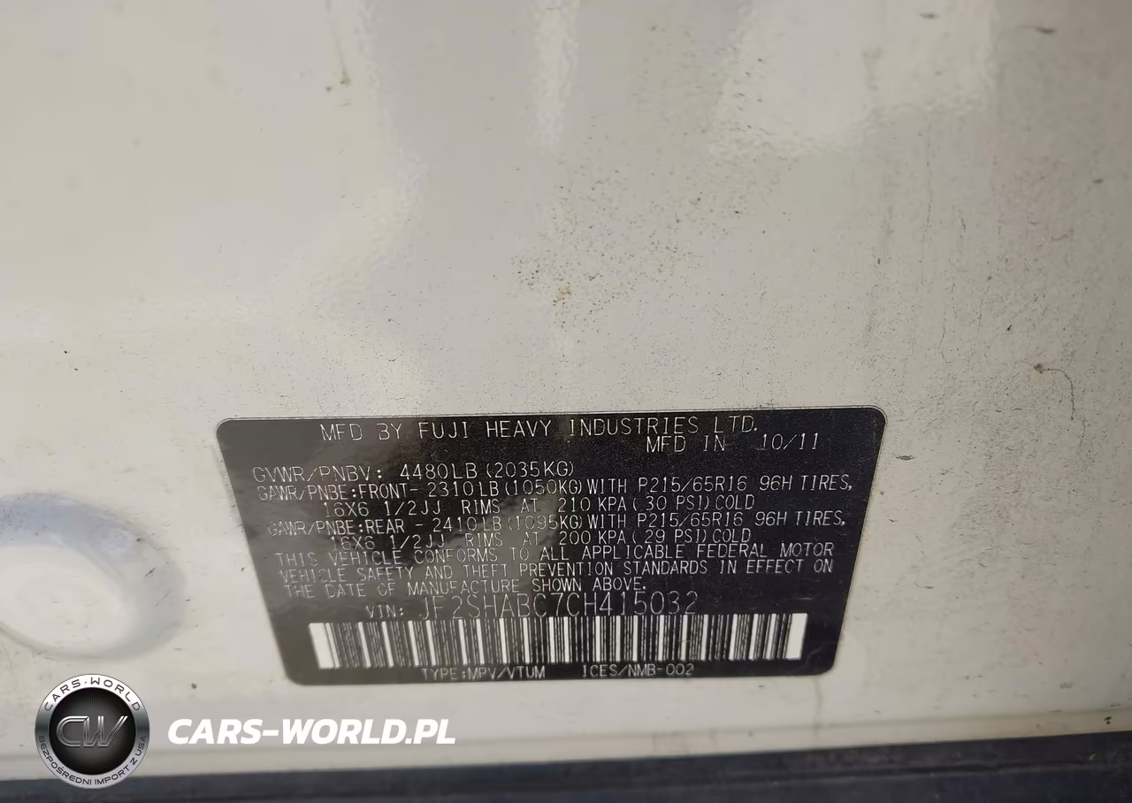 2012 Subaru Forester 2.5X VIN:JF2SHABC7CH415032 - 9