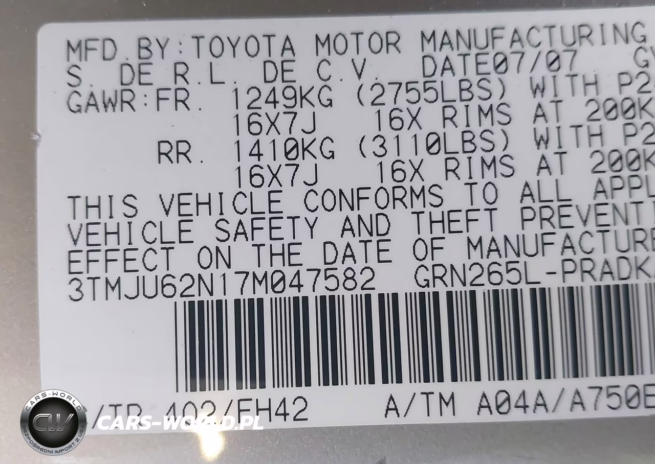 2007 Toyota Tacoma Prerunner V6 VIN:3TMJU62N17M047582 - 9