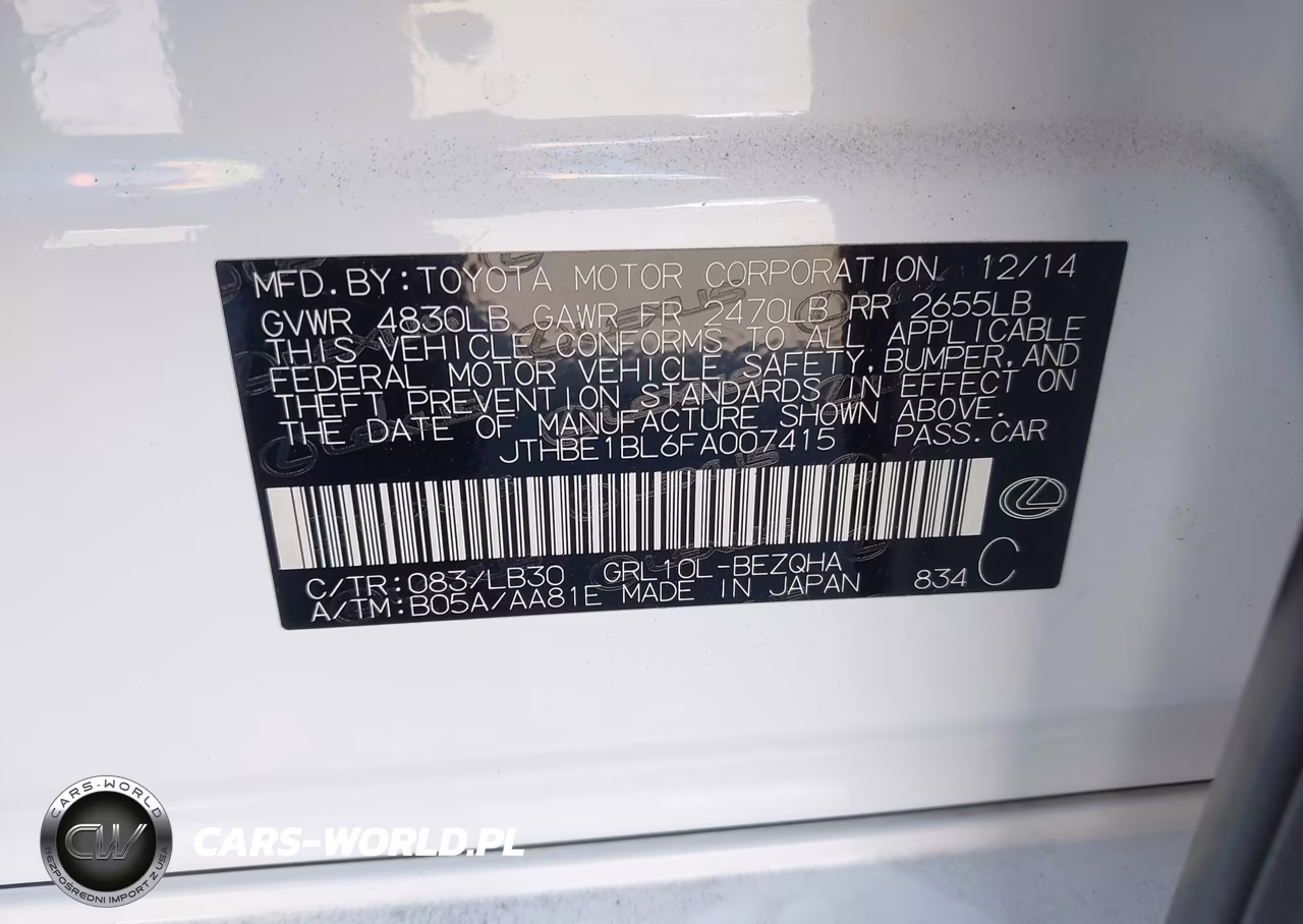 2015 Lexus Gs 350 VIN:JTHBE1BL6FA007415 - 9