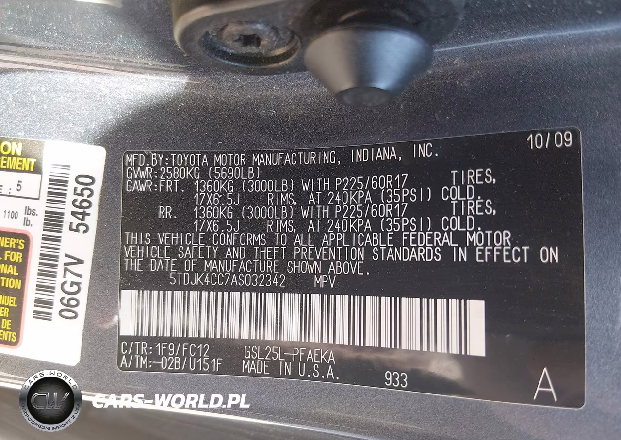 2010 Toyota Sienna Le VIN:5TDJK4CC7AS032342 - 9