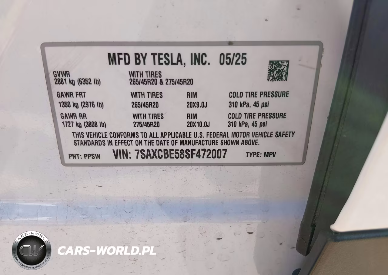 2025 Tesla Model X Long Range VIN:7SAXCBE58SF472007 - 9