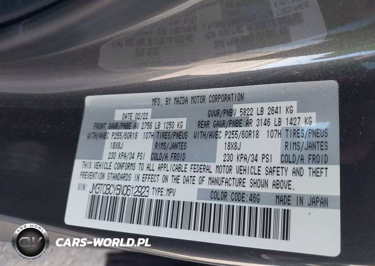2022 Mazda Cx-9 Touring VIN:JM3TCBCY5N0612923 - 9