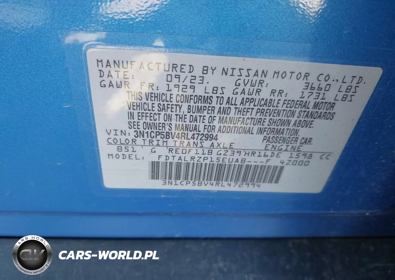 2024 Nissan Kicks S VIN:3N1CP5BV4RL472994 - 9