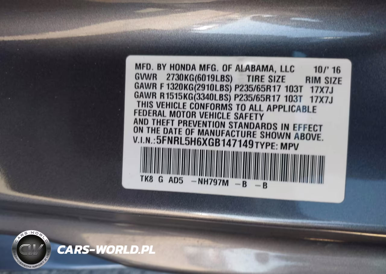 2016 Honda Odyssey Ex-L VIN:5FNRL5H6XGB147149 - 9