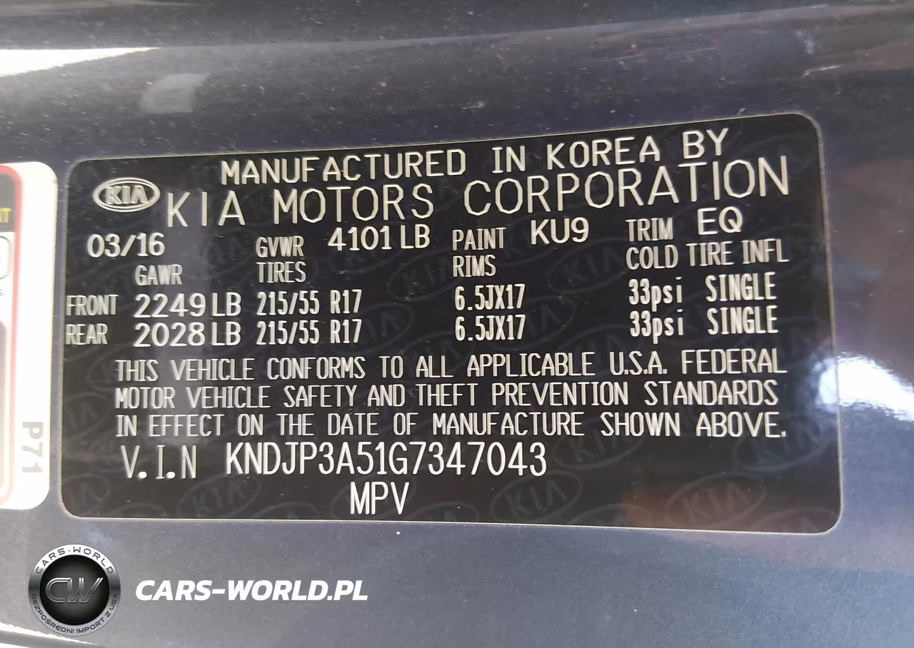 2016 Kia Soul + VIN:KNDJP3A51G7347043 - 9