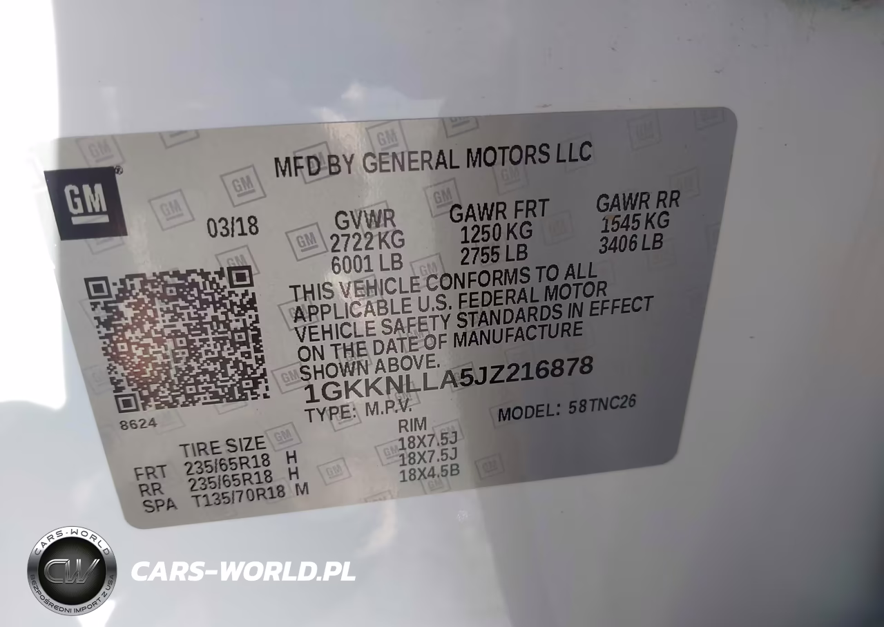 2018 GMC Acadia Sle-2 VIN:1GKKNLLA5JZ216878 - 9