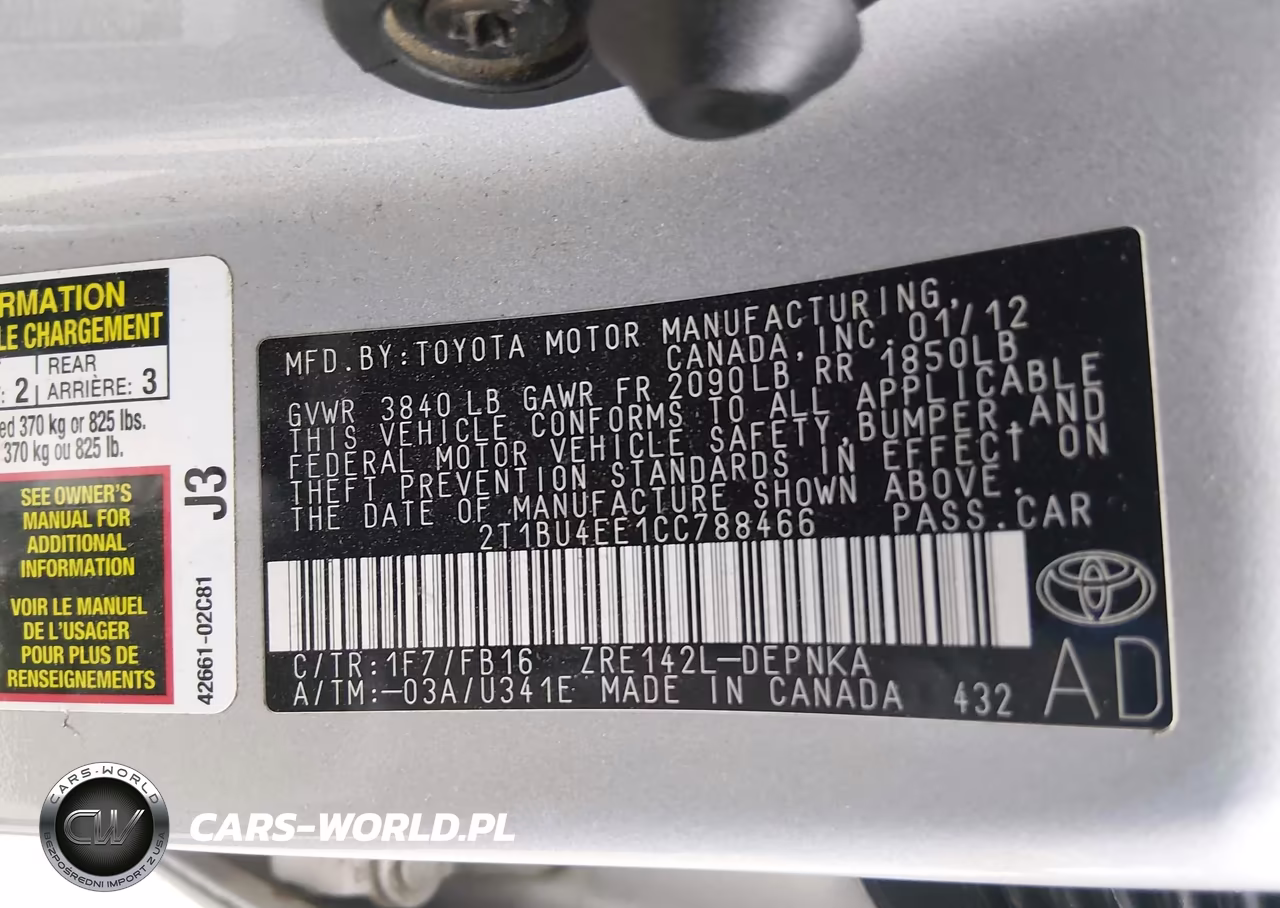 2012 Toyota Corolla Le VIN:2T1BU4EE1CC788466 - 9