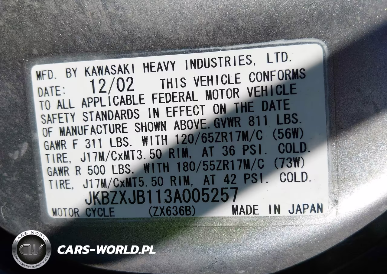 2003 Kawasaki Zx636 B1 VIN:JKBZXJB113A005257 - 10