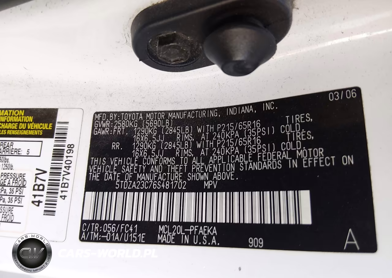 2006 Toyota Sienna Le VIN:5TDZA23C76S481702 - 9