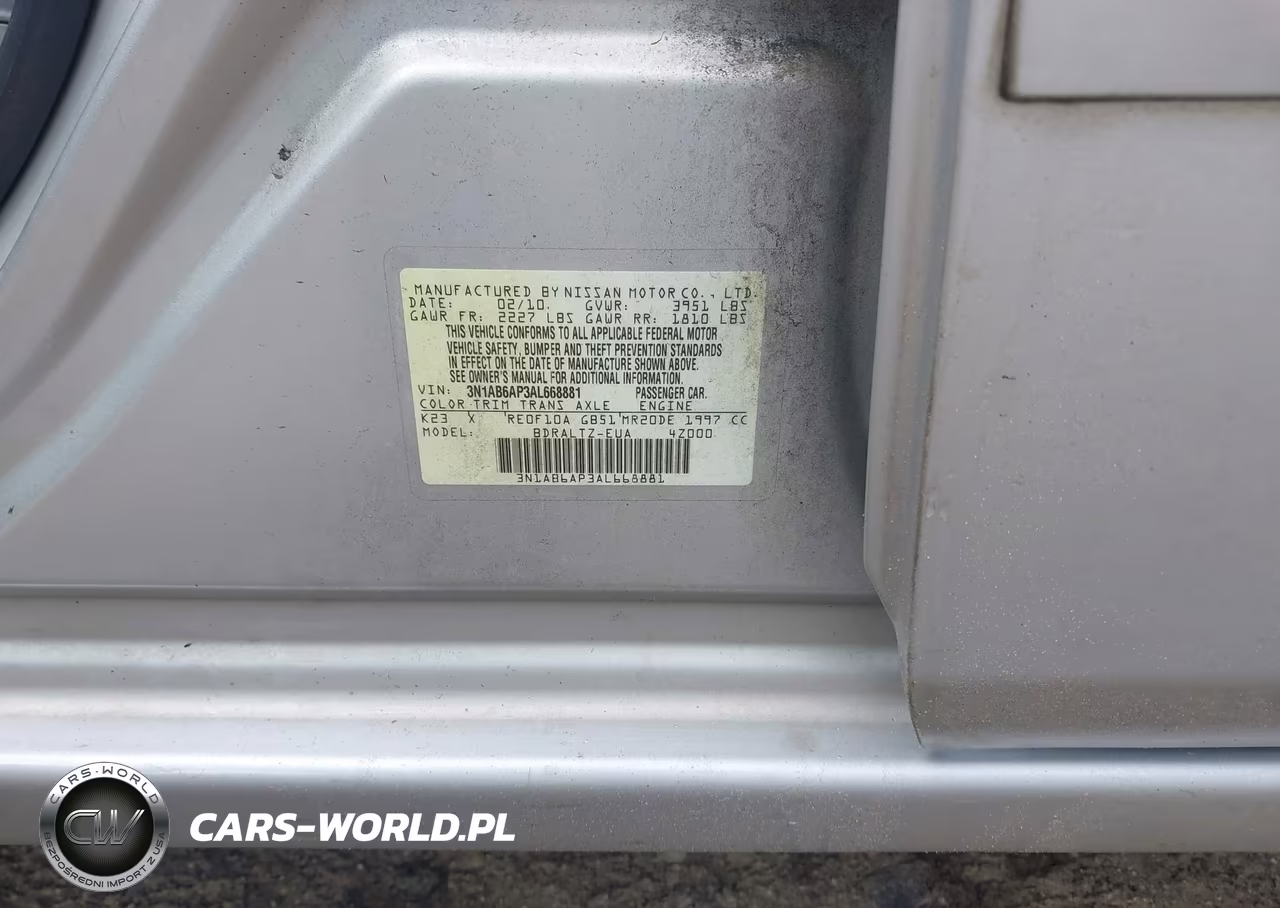 2010 Nissan Sentra 2.0S VIN:3N1AB6AP3AL668881 - 9