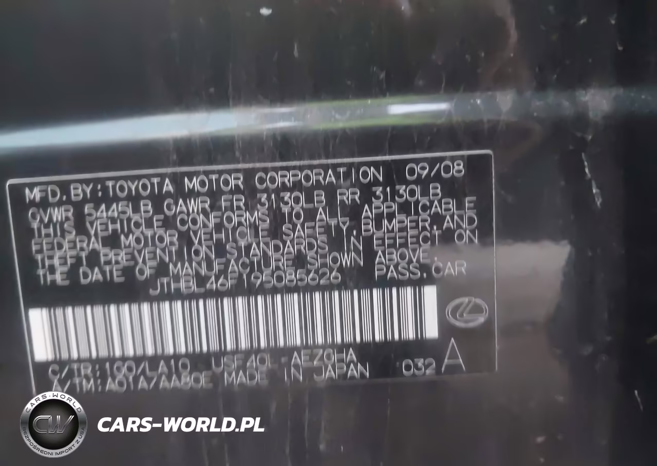 2009 Lexus Ls 460 VIN:JTHBL46F195085626 - 9