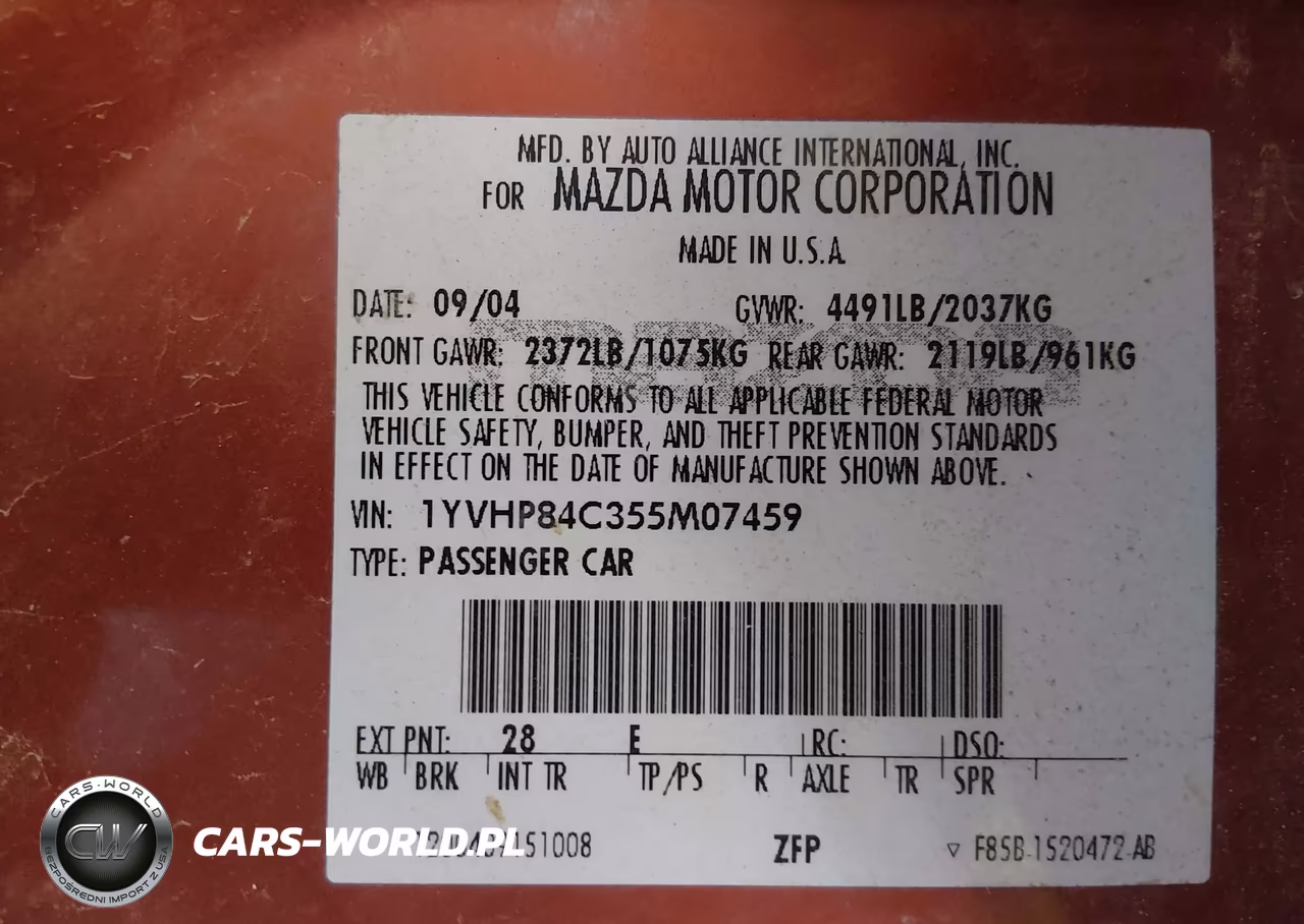 2005 Mazda Mazda6 I Sport VIN:1YVHP84C355M07459 - 9