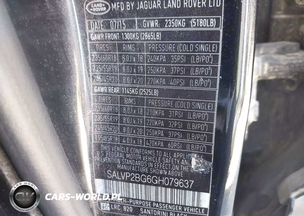 2016 Land Rover Range Rover Evoque Se-Se Premium VIN:SALVP2BG6GH079637 - 9