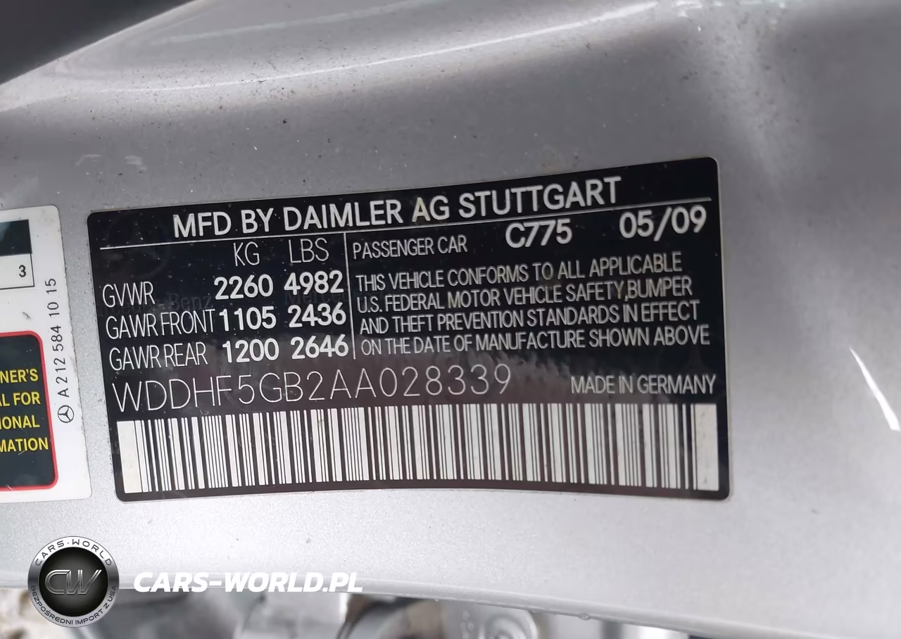 2010 Mercedes-Benz E 350 VIN:WDDHF5GB2AA028339 - 9