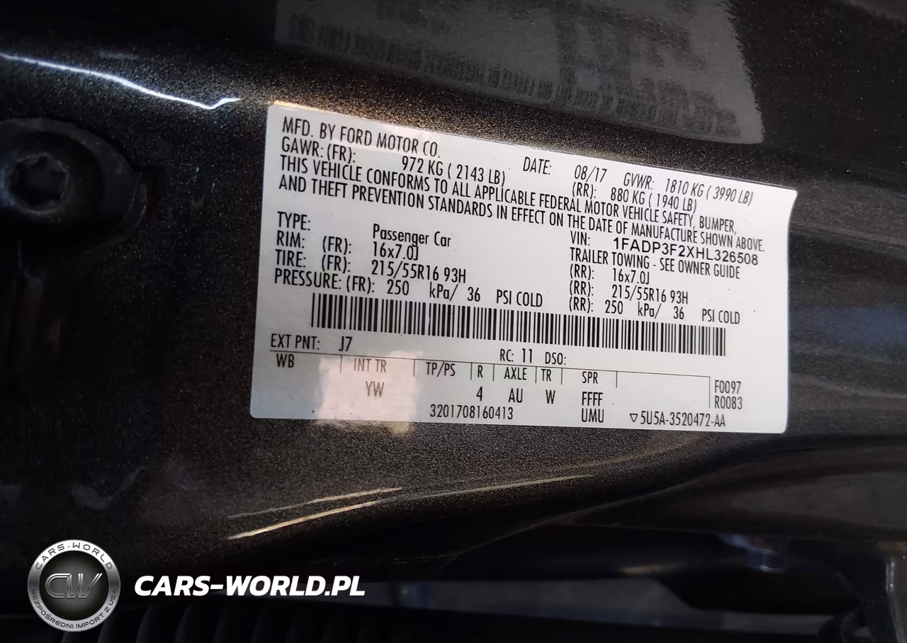 2017 Ford Focus Se VIN:1FADP3F2XHL326508 - 9