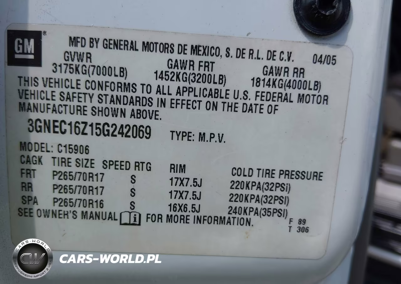 2005 Chevrolet Suburban 1500 Lt VIN:3GNEC16Z15G242069 - 9