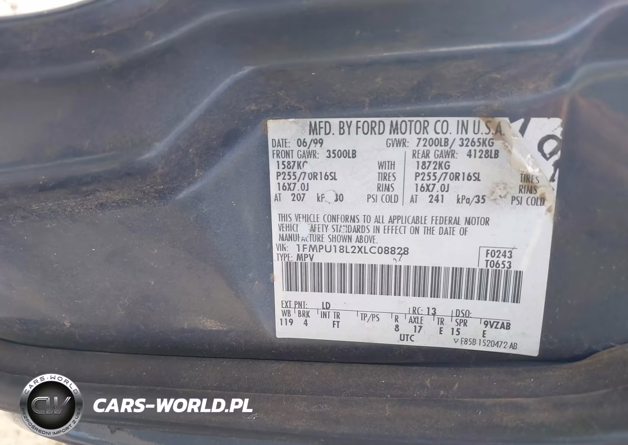 1999 Ford Expedition Eddie Bauer-Xlt VIN:1FMPU18L2XLC08828 - 9