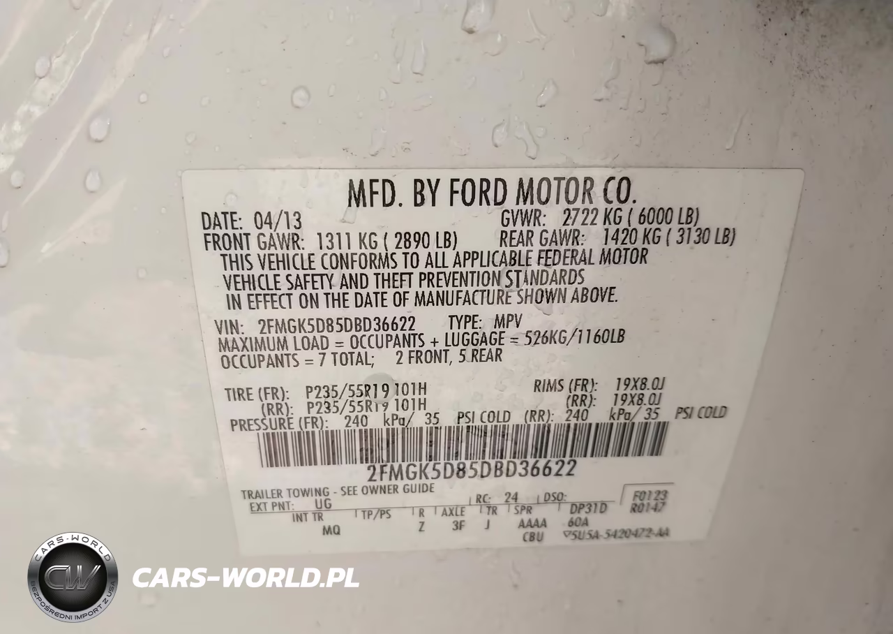 2013 Ford Flex Limited VIN:2FMGK5D85DBD36622 - 9