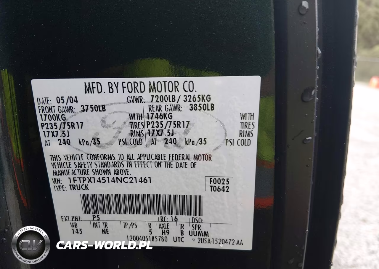 2004 Ford F-150 Fx4-Lariat-Xl-Xlt VIN:1FTPX14514NC21461 - 9