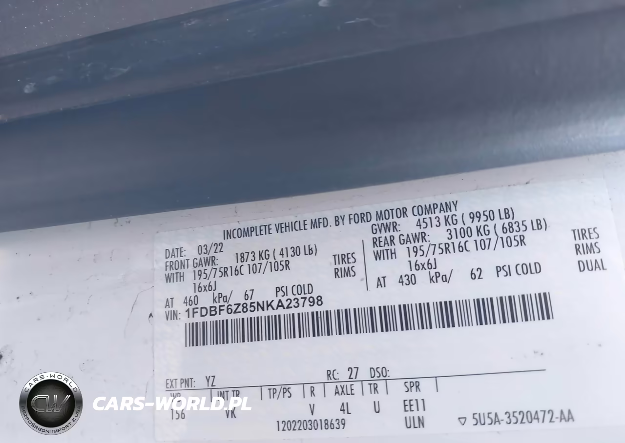 2022 Ford Transit-350 Cab VIN:1FDBF6Z85NKA23798 - 8