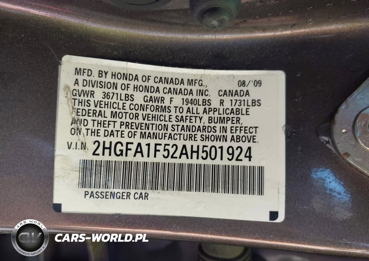 2010 Honda Civic Lx VIN:2HGFA1F52AH501924 - 9