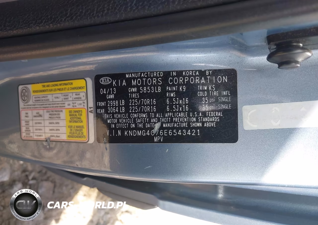 2014 Kia Sedona Lx VIN:KNDMG4C76E6543421 - 9