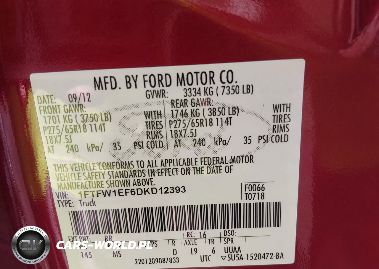 2013 Ford F-150 Xlt VIN:1FTFW1EF6DKD12393 - 9