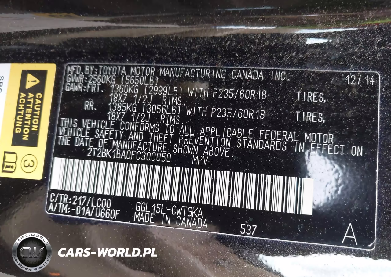 2015 Lexus Rx 350 VIN:2T2BK1BA0FC300050 - 9