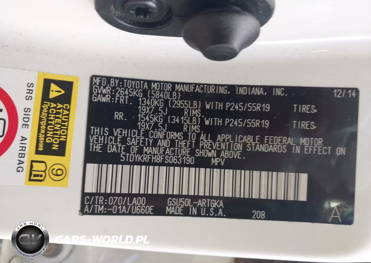 2015 Toyota Highlander Limited V6 VIN:5TDYKRFH8FS063190 - 9