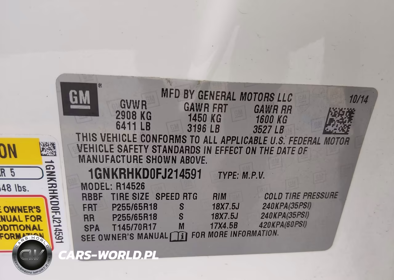 2015 Chevrolet Traverse 2Lt VIN:1GNKRHKD0FJ214591 - 9