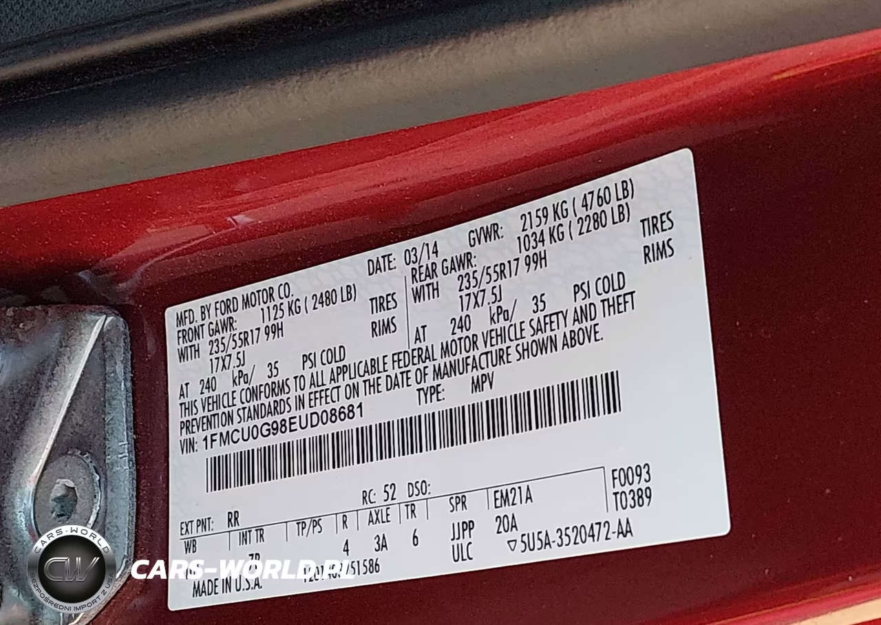 2014 Ford Escape Se VIN:1FMCU0G98EUD08681 - 9