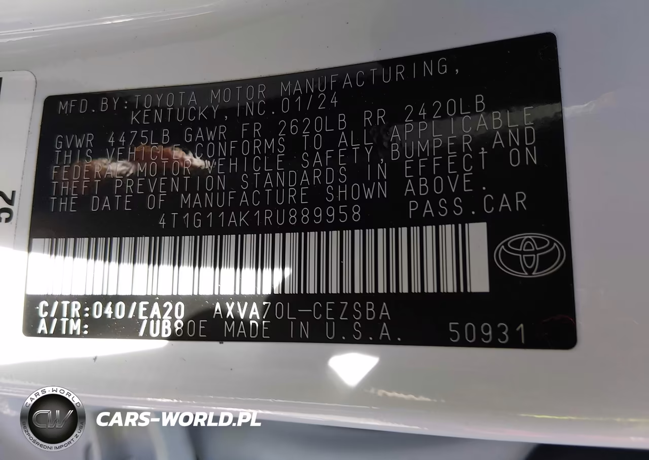 2024 Toyota Camry Se VIN:4T1G11AK1RU889958 - 9
