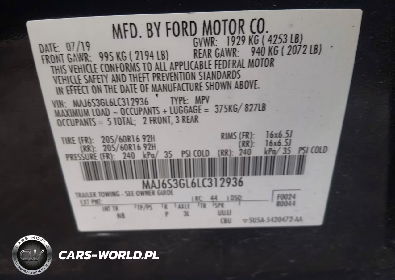 2020 Ford Ecosport Se VIN:MAJ6S3GL6LC312936 - 9