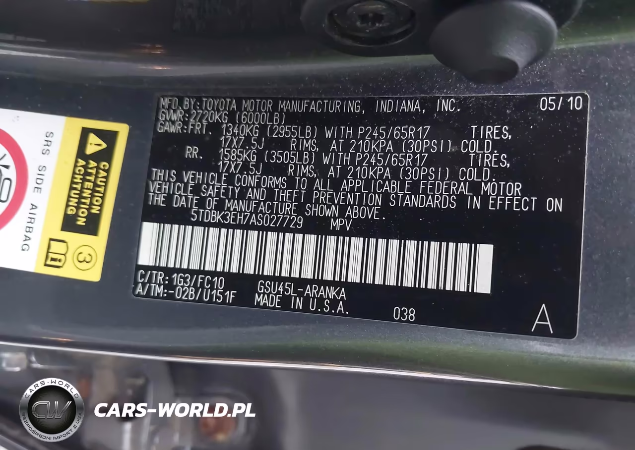 2010 Toyota Highlander Base V6 VIN:5TDBK3EH7AS027729 - 9