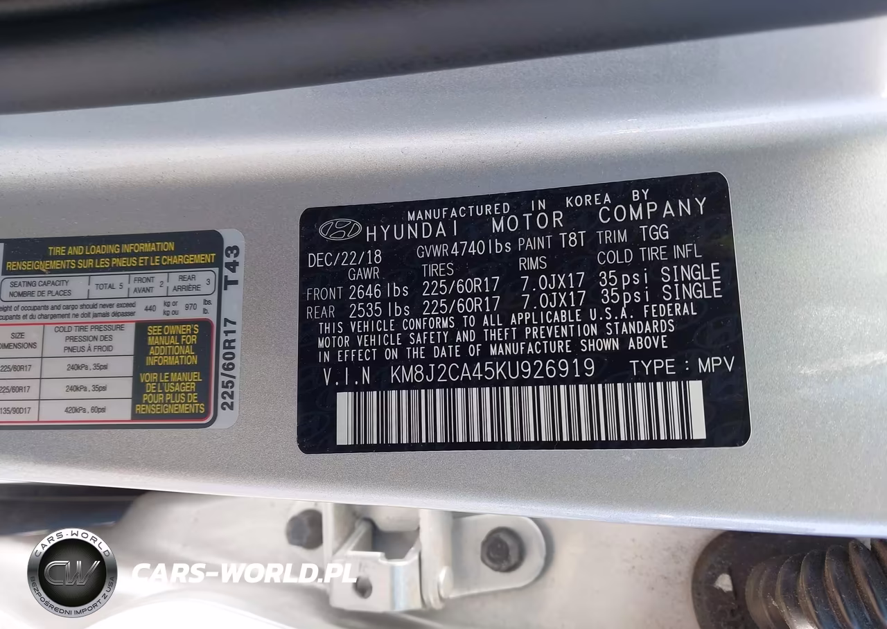 2019 Hyundai Tucson Se VIN:KM8J2CA45KU926919 - 9