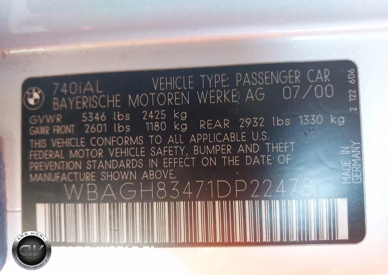 2001 BMW 740Il VIN:WBAGH83471DP22478 - 9