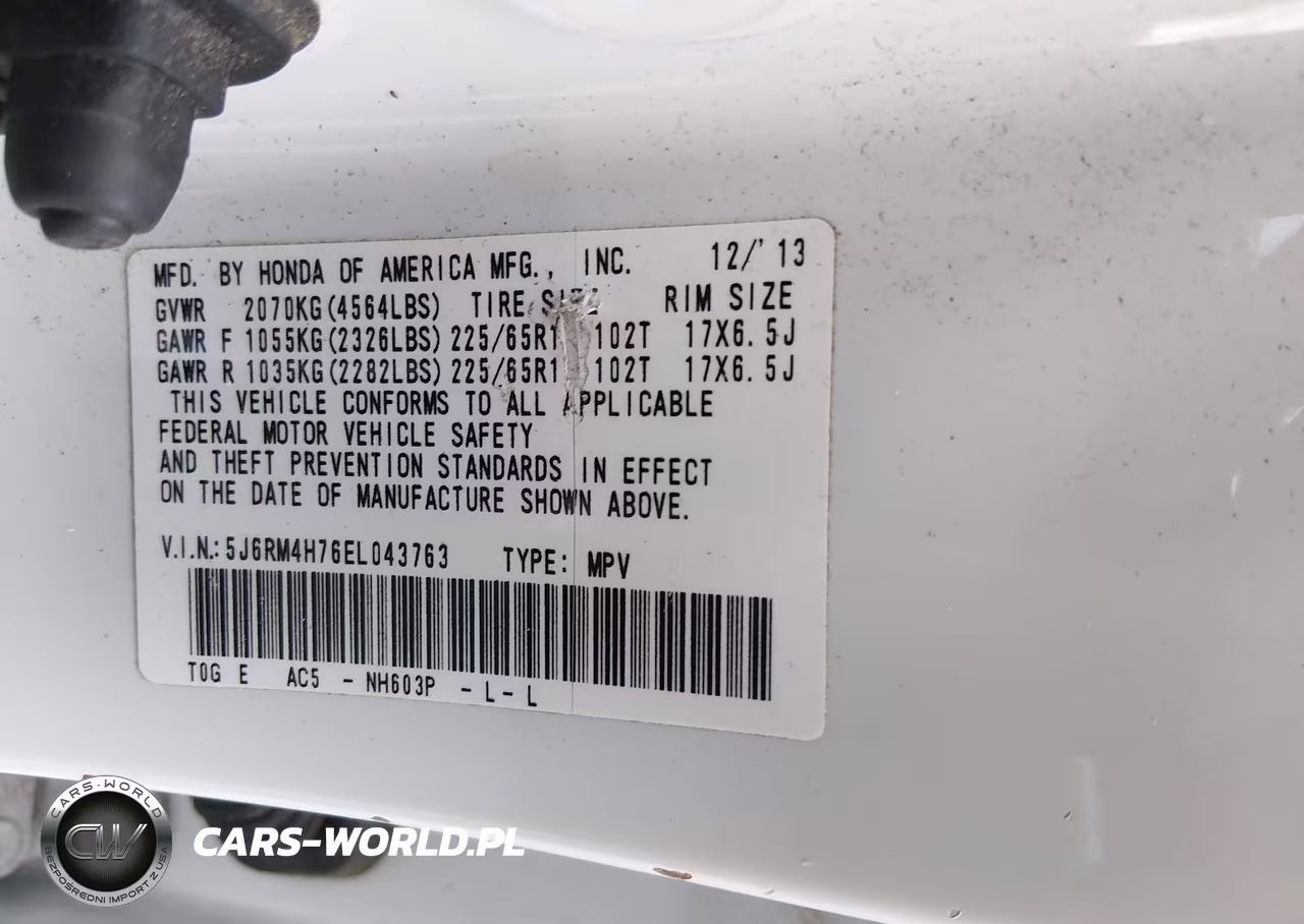 2014 Honda Cr-V Ex-L VIN:5J6RM4H76EL043763 - 9