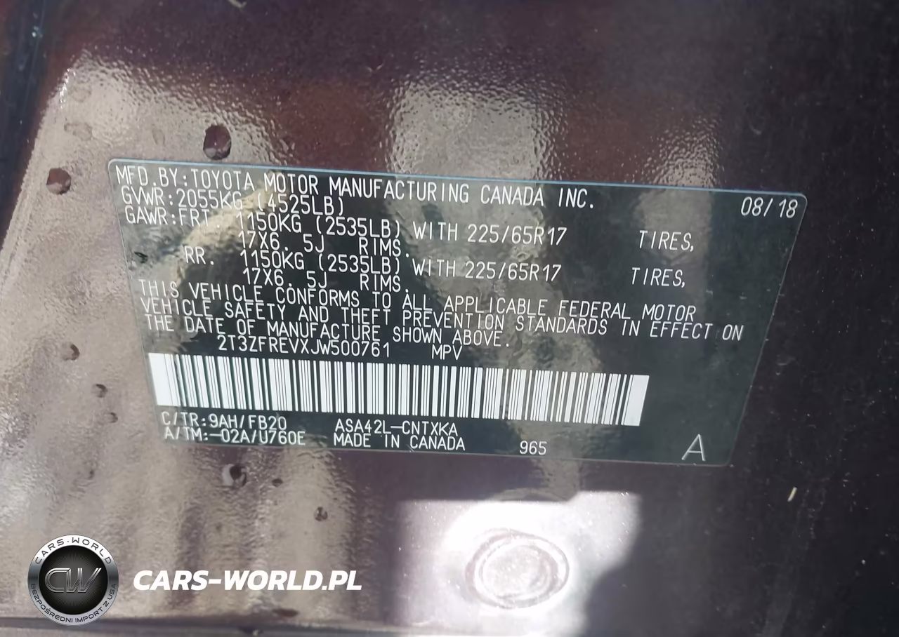 2018 Toyota Rav4 Le VIN:2T3ZFREVXJW500761 - 9