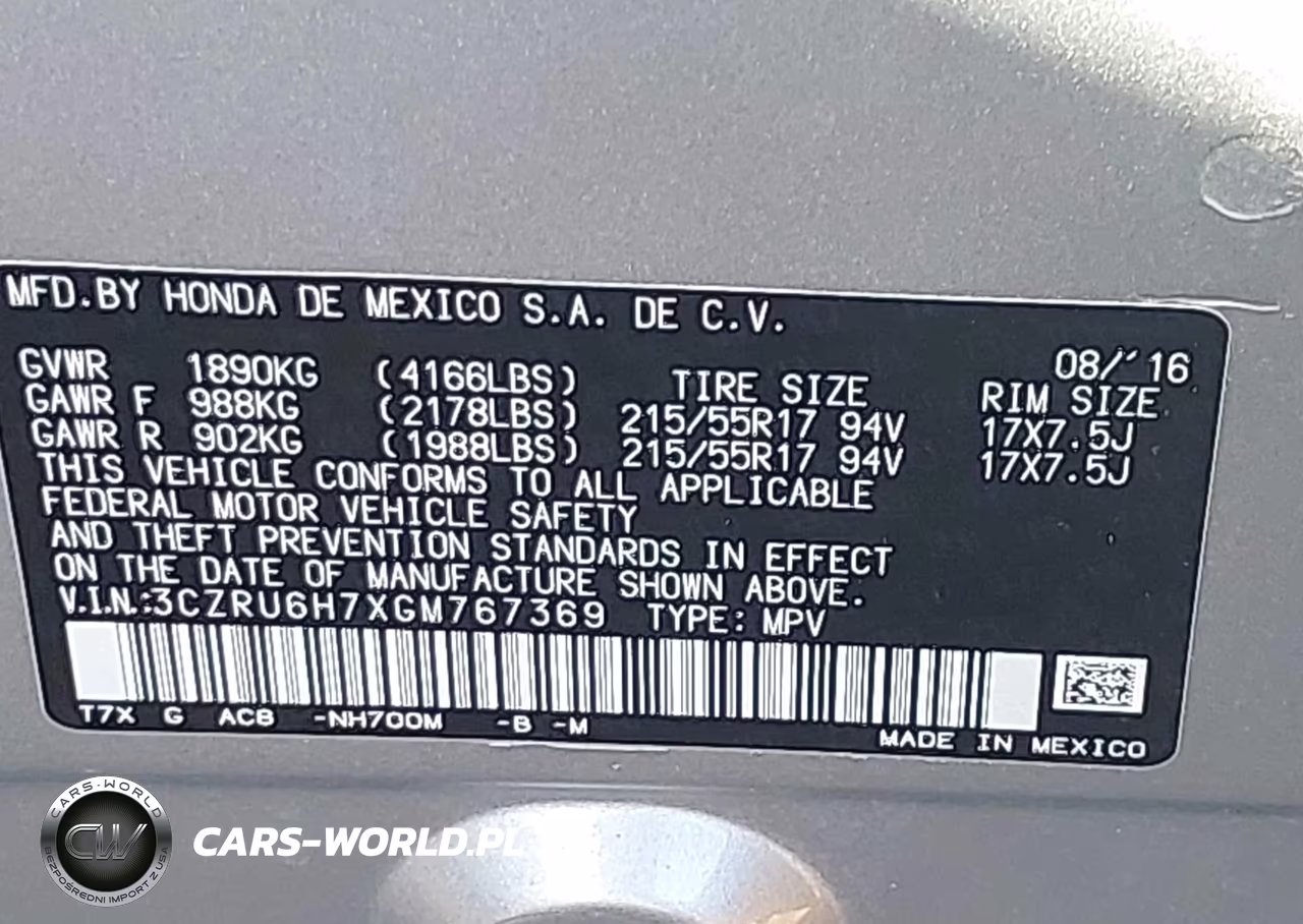 2016 Honda Hr-V Ex-L VIN:3CZRU6H7XGM767369 - 9