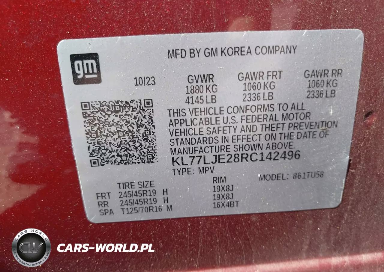 2024 Chevrolet Trax Fwd 2Rs VIN:KL77LJE28RC142496 - 9