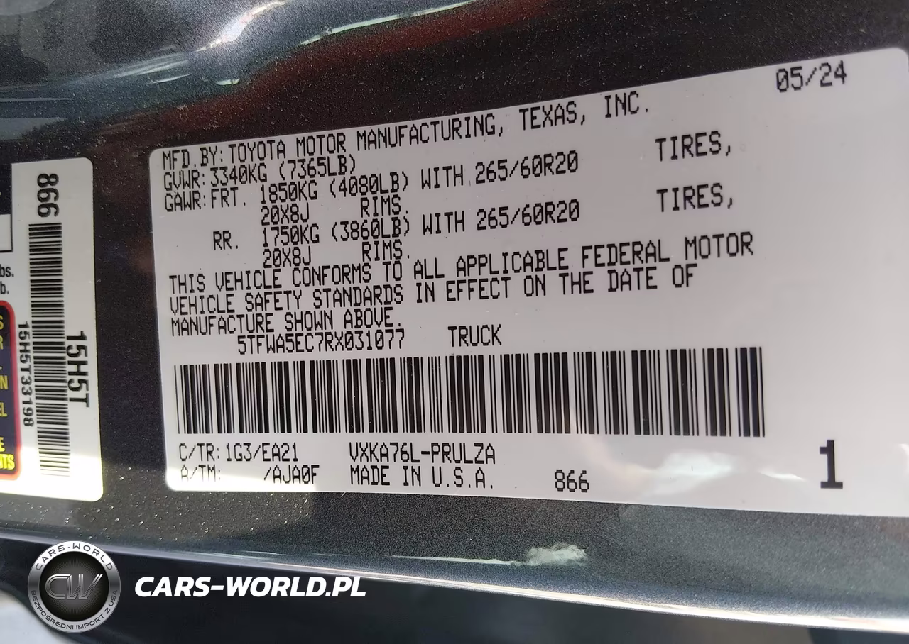 2024 Toyota Tundra Limited VIN:5TFWA5EC7RX031077 - 9