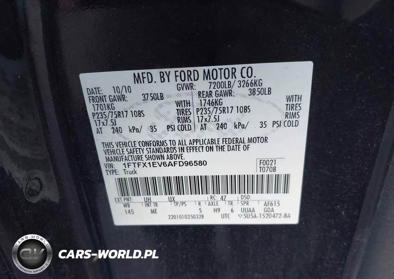 2010 Ford F-150 Fx4-Lariat-Xl-Xlt VIN:1FTFX1EV6AFD96580 - 9
