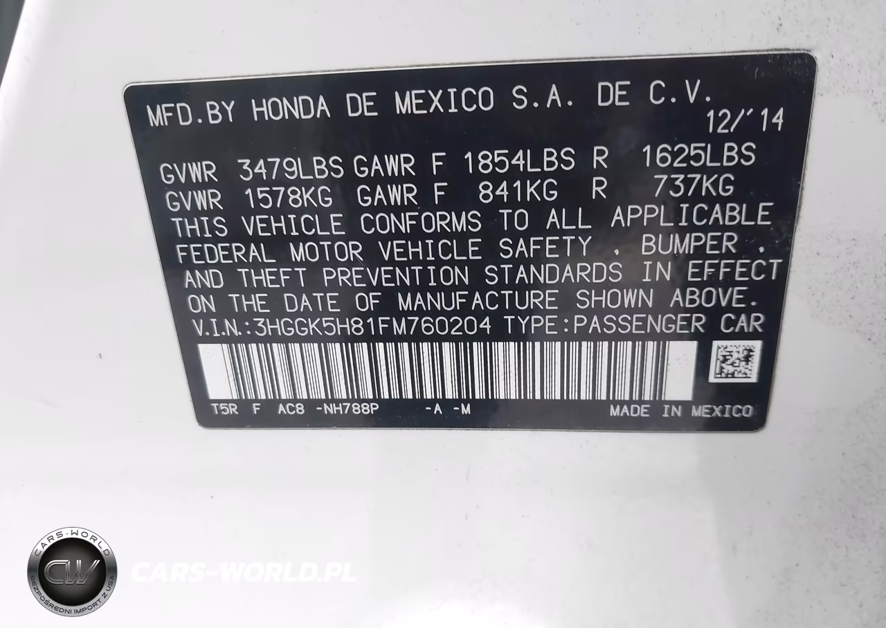 2015 Honda Fit Ex VIN:3HGGK5H81FM760204 - 9
