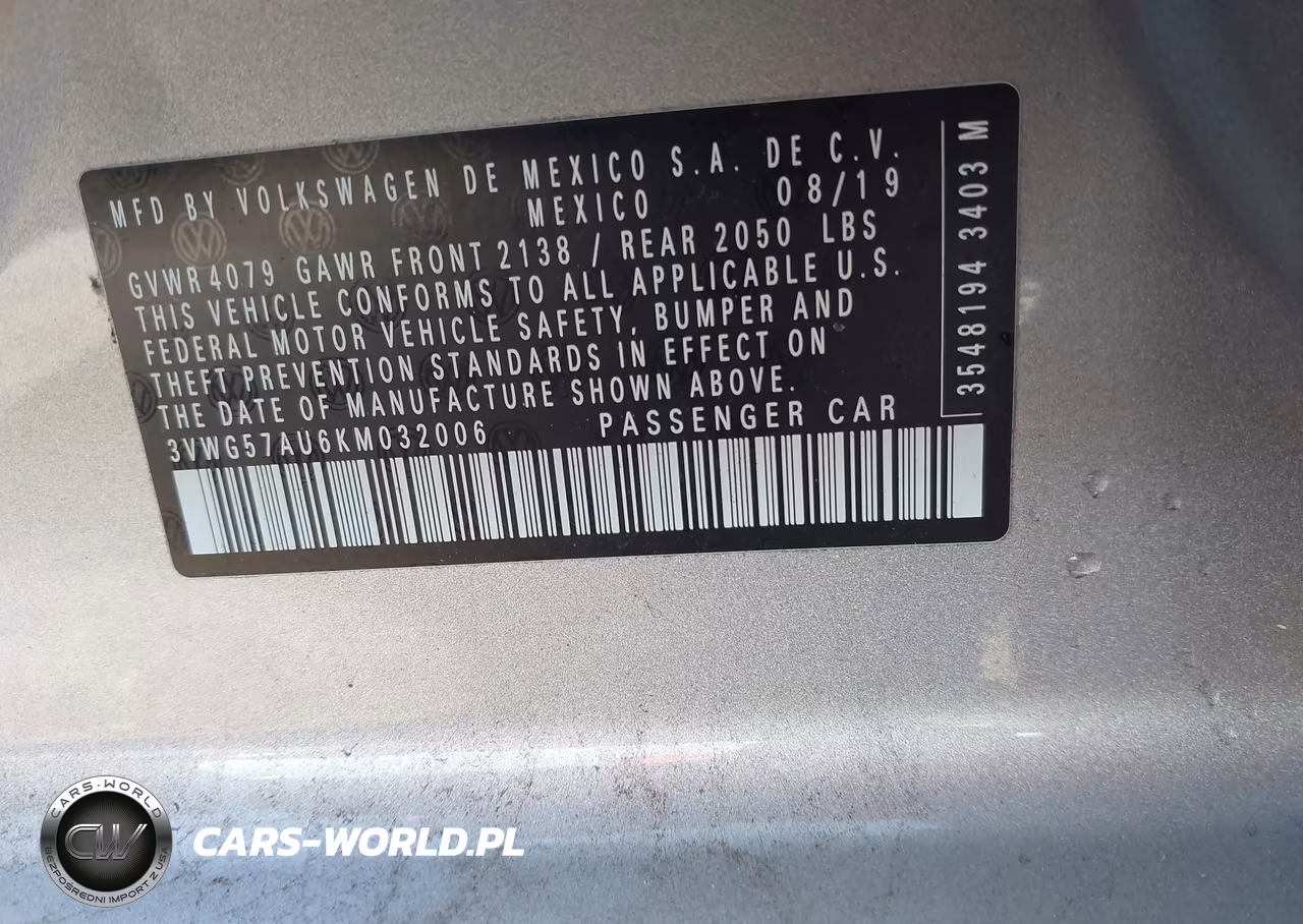 2019 Volkswagen Golf 1.4T S-1.4T Se VIN:3VWG57AU6KM032006 - 9