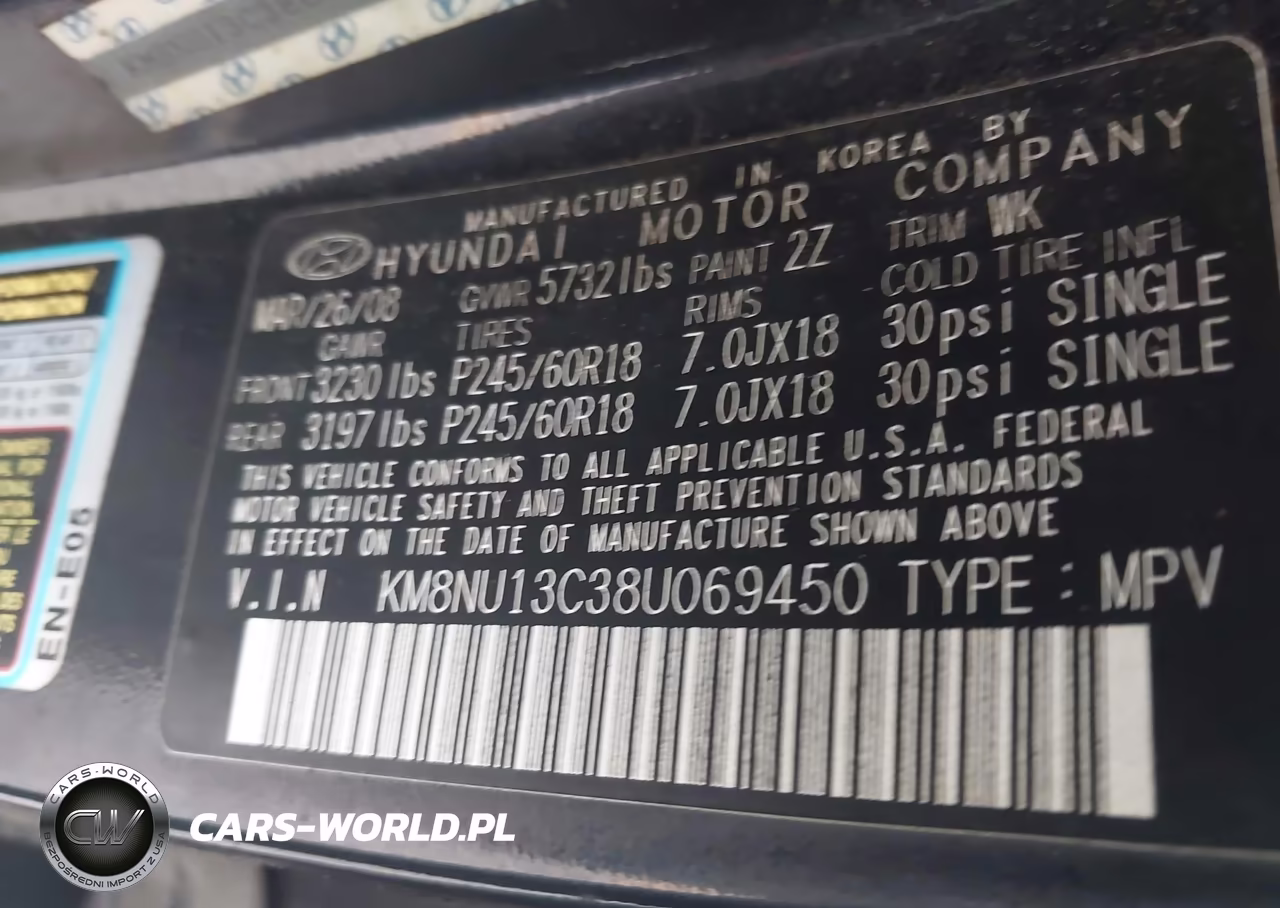 2008 Hyundai Veracruz Gls-Limited-Se VIN:KM8NU13C38U069450 - 9