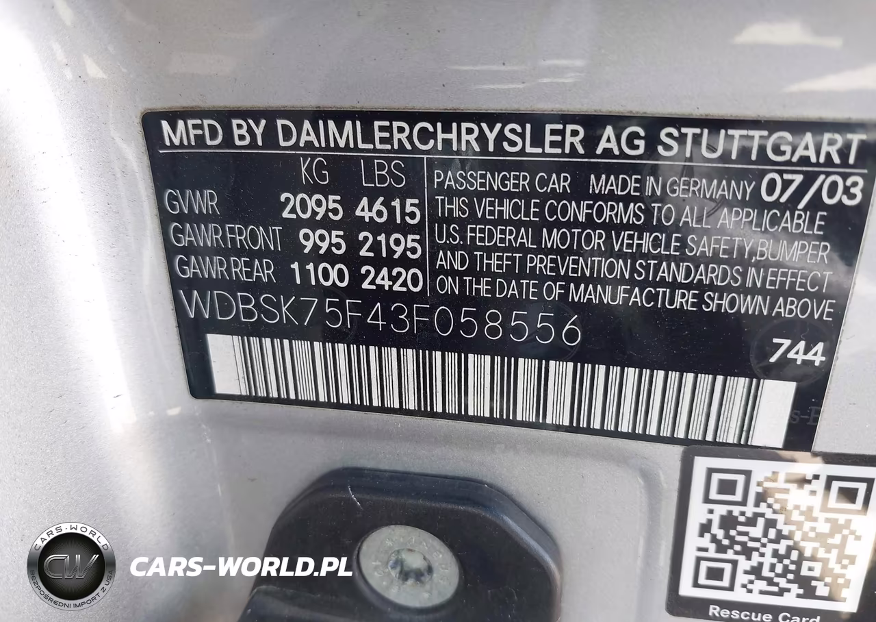 2003 Mercedes-Benz Sl 500 VIN:WDBSK75F43F058556 - 9