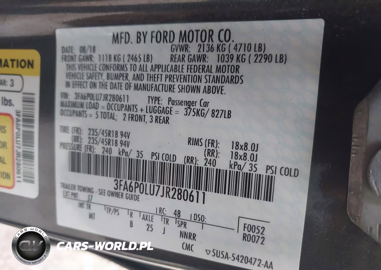 2018 Ford Fusion Hybrid Se VIN:3FA6P0LU7JR280611 - 9