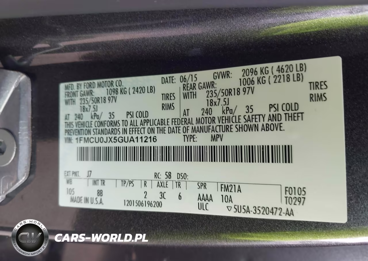 2016 Ford Escape Titanium VIN:1FMCU0JX5GUA11216 - 9
